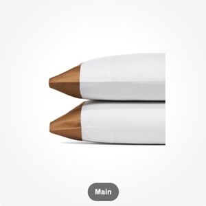 Hudson Park Collection Italian Cuff Pillowcase Pair- Exclusive NWT champagne